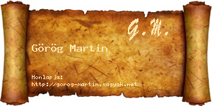 Görög Martin névjegykártya