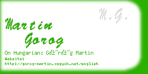 martin gorog business card